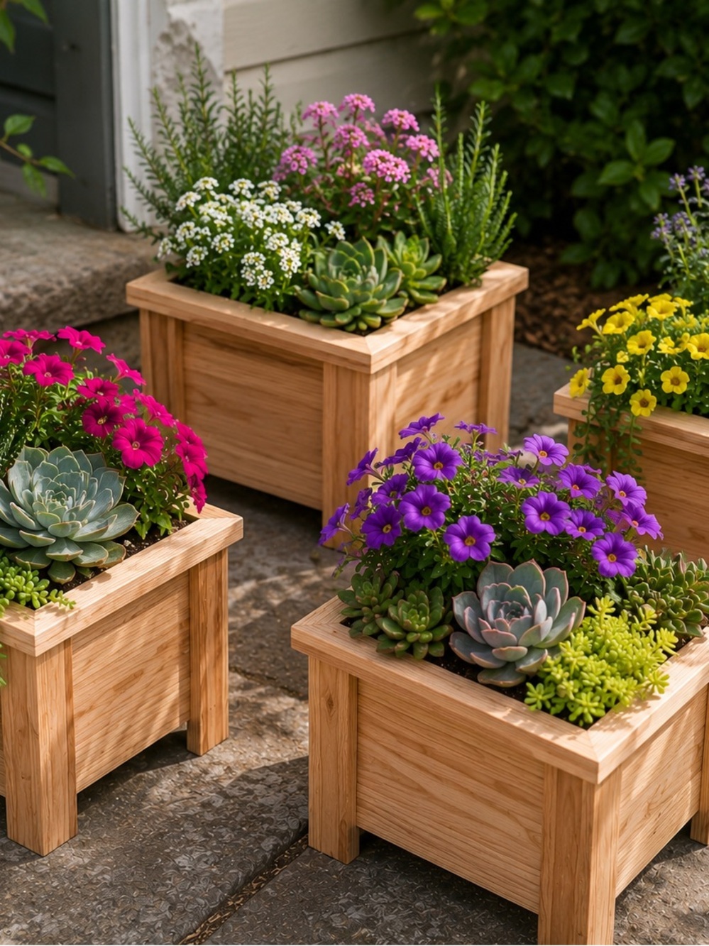 Raised Cedar Planter Box - 10” x 9” at the top, 5.5” deep, and 8” tall